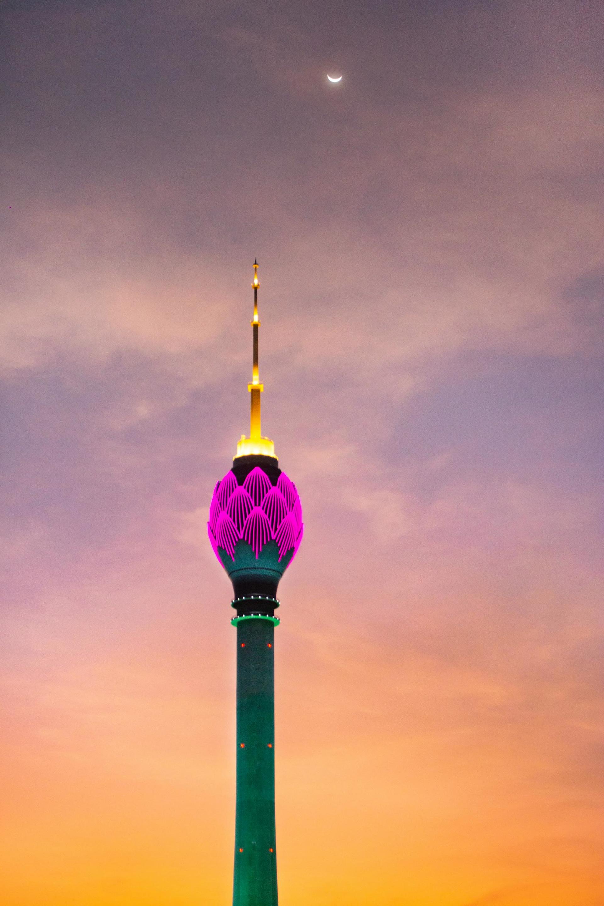 Lotus Tower at Sunset