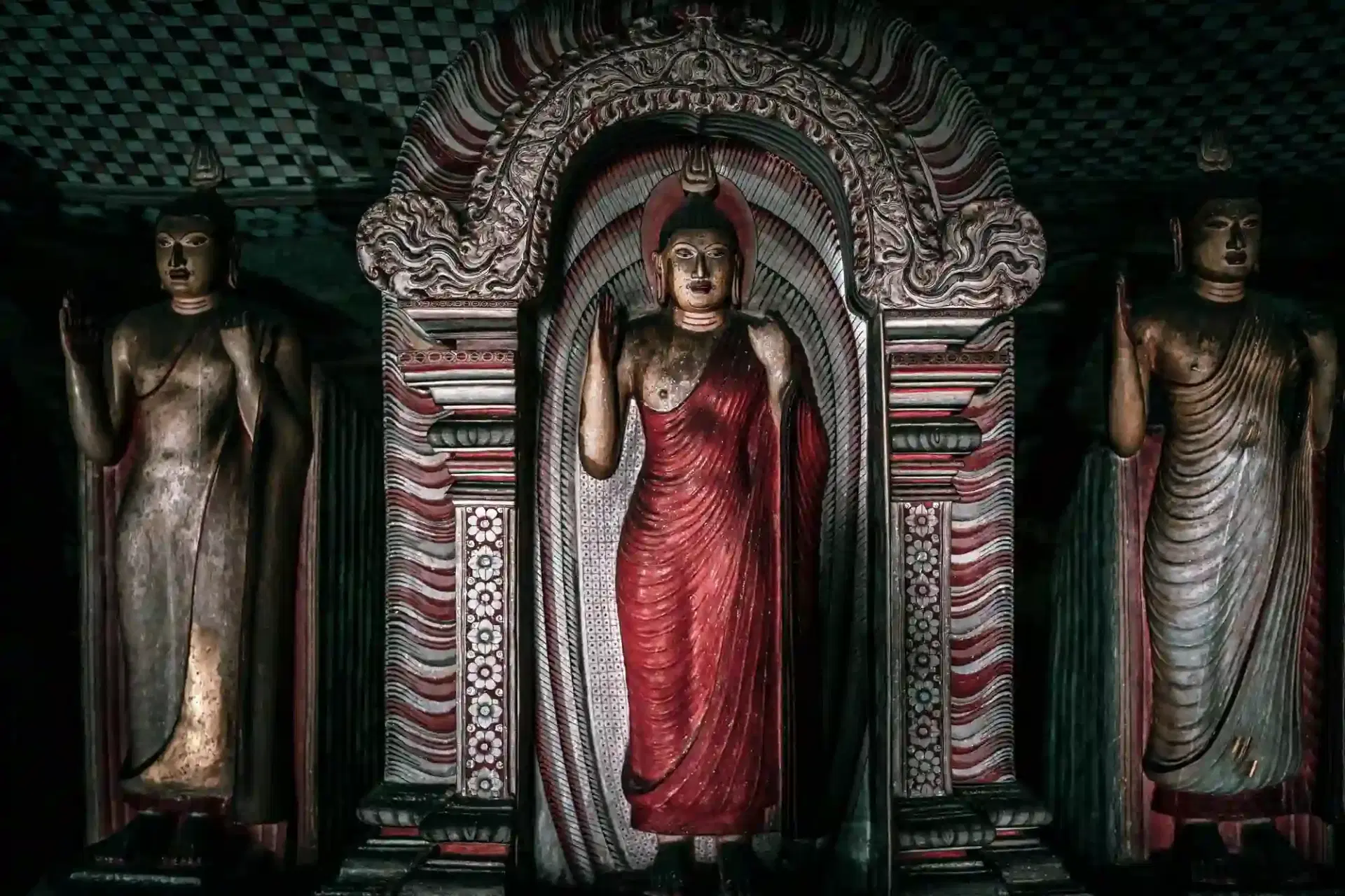 Standing Buddha in Red Robe
