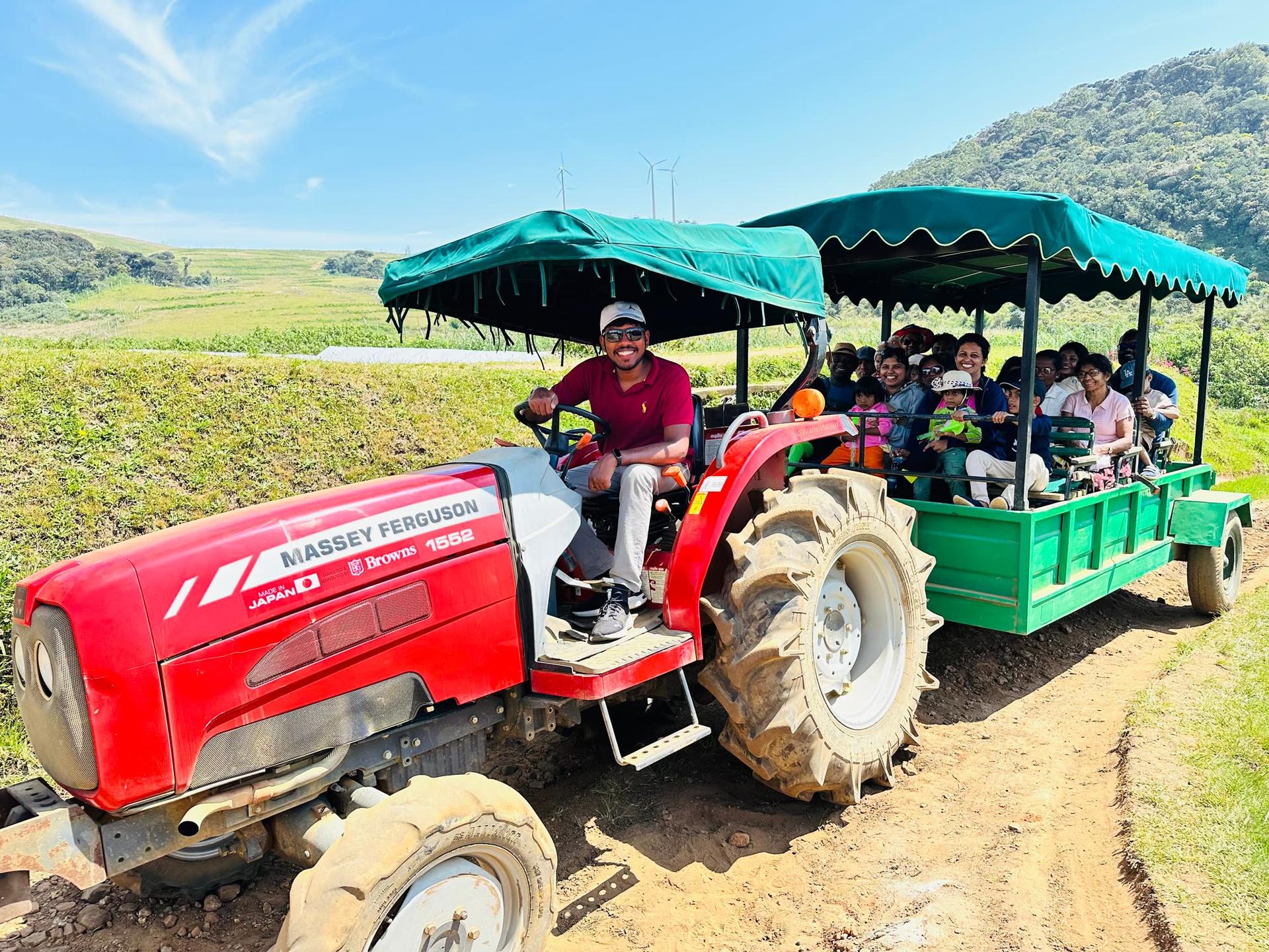Tractor Ride Through a Strawberry Farm