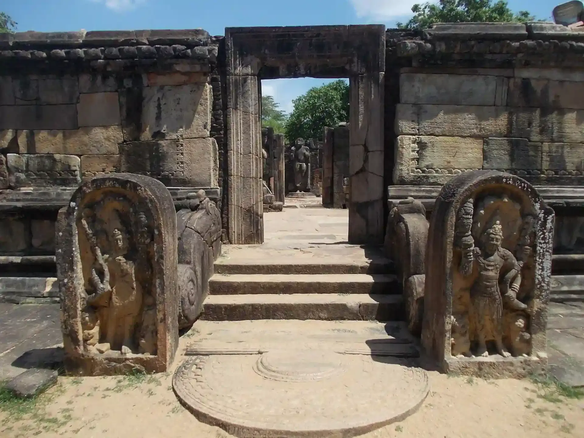 Ancient Ruins of Polonnaruwa Vatadage Entrance