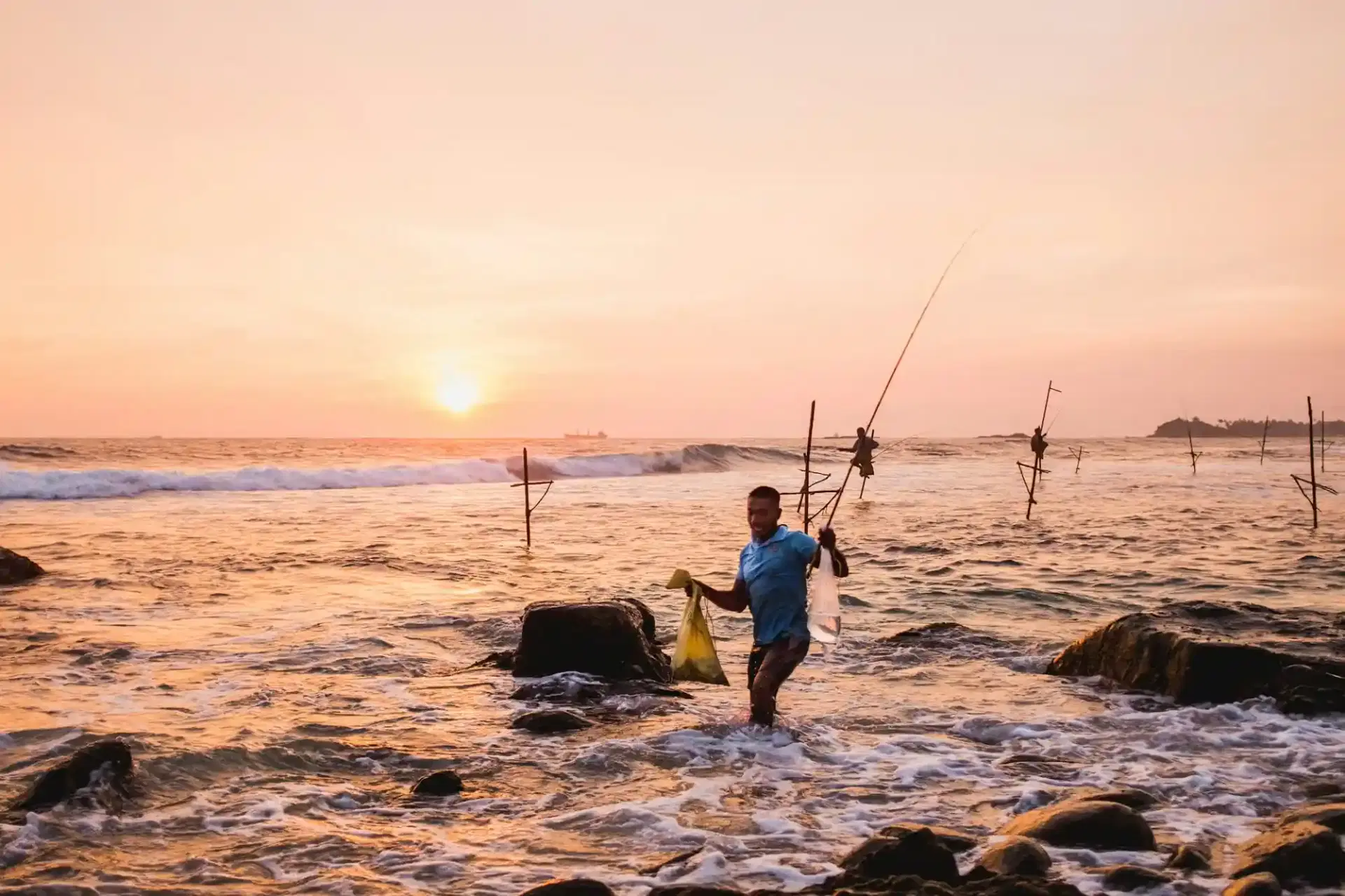 Sunset & Stilt Fishermen