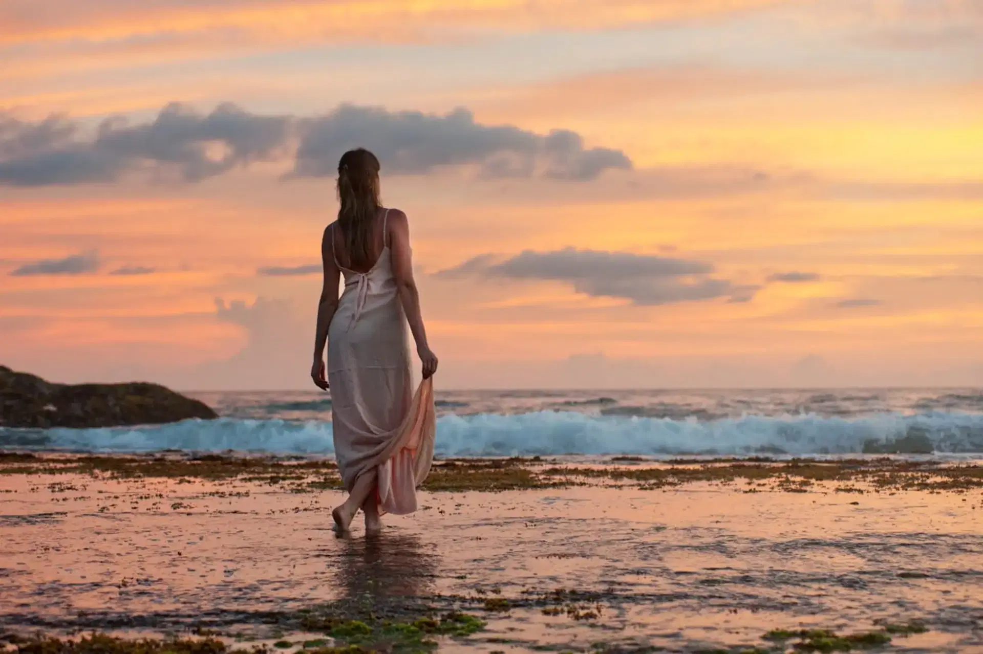 Sunset Walk by the Ocean