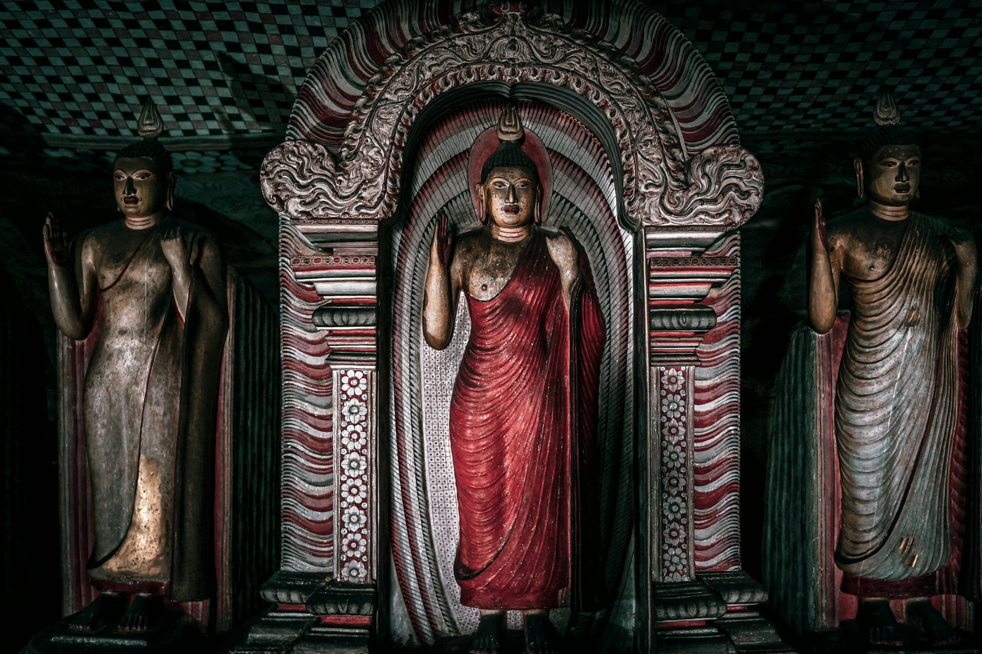 Standing Buddha in Red Robe