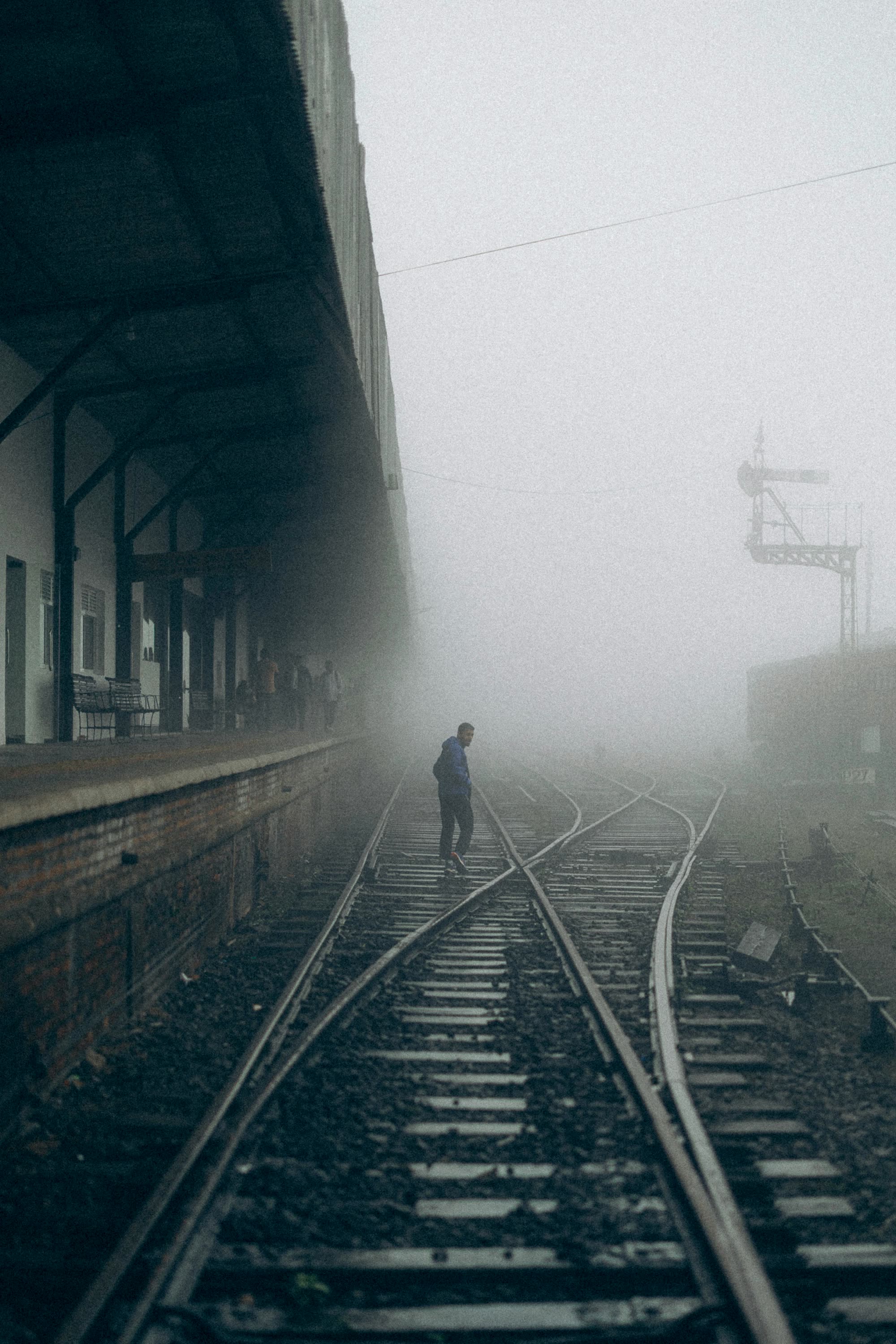 Foggy Railway Tracks at Nanu Oya Station