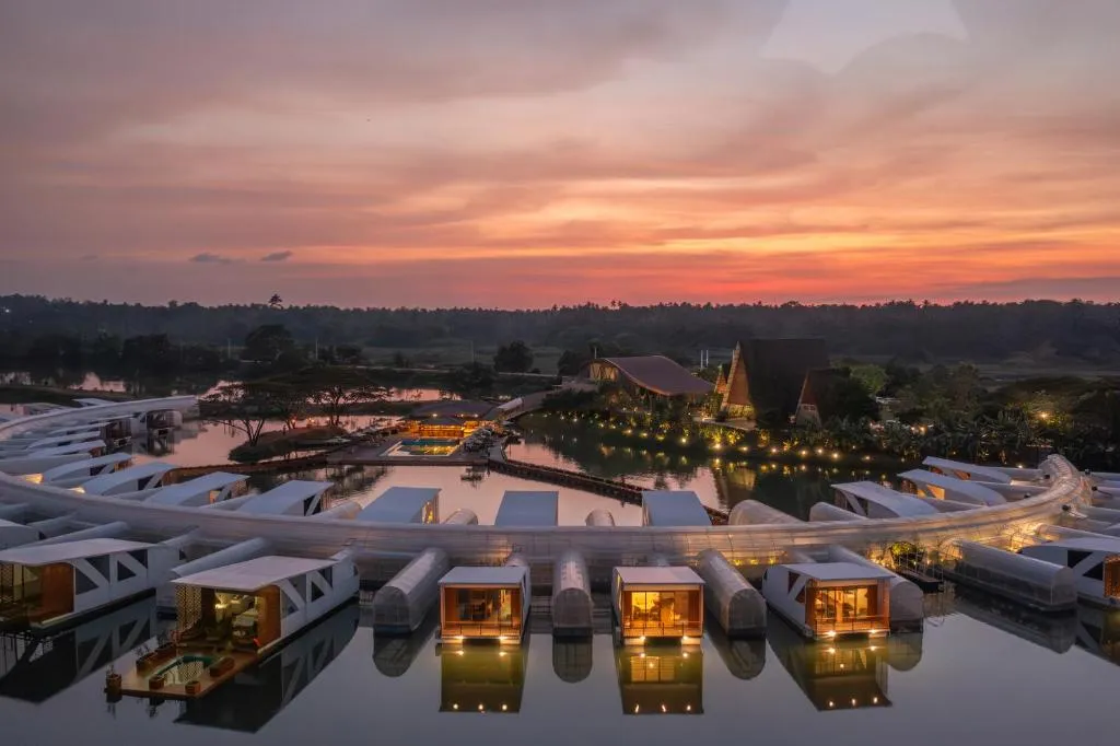 Floating Villas at Dusk